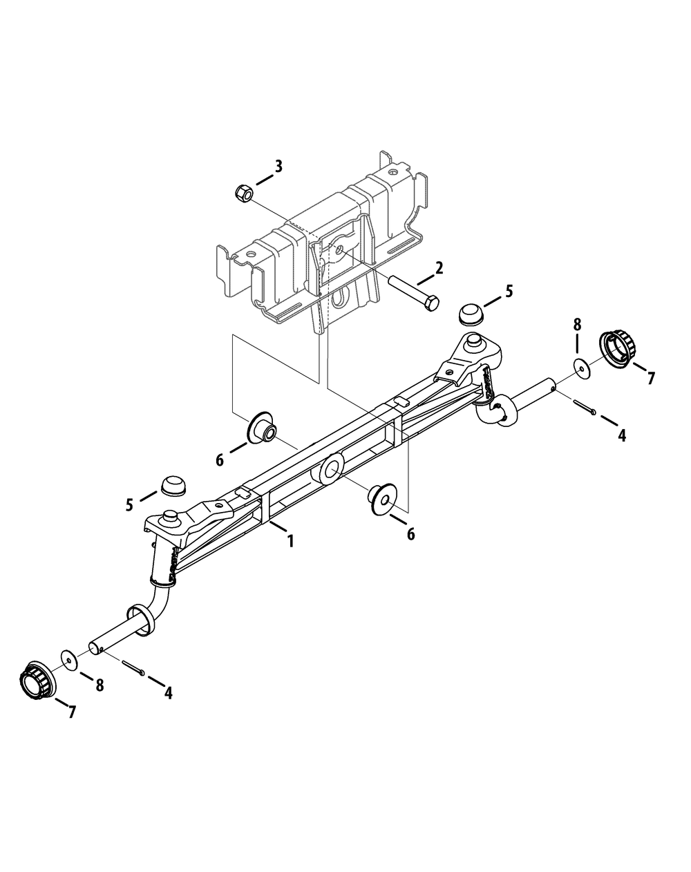 Front Axle Diagram and Parts List for XT2-LX42KH (13APA1CS010-13WPA1CS010)(2015) Cub Cadet Lawn Tractor